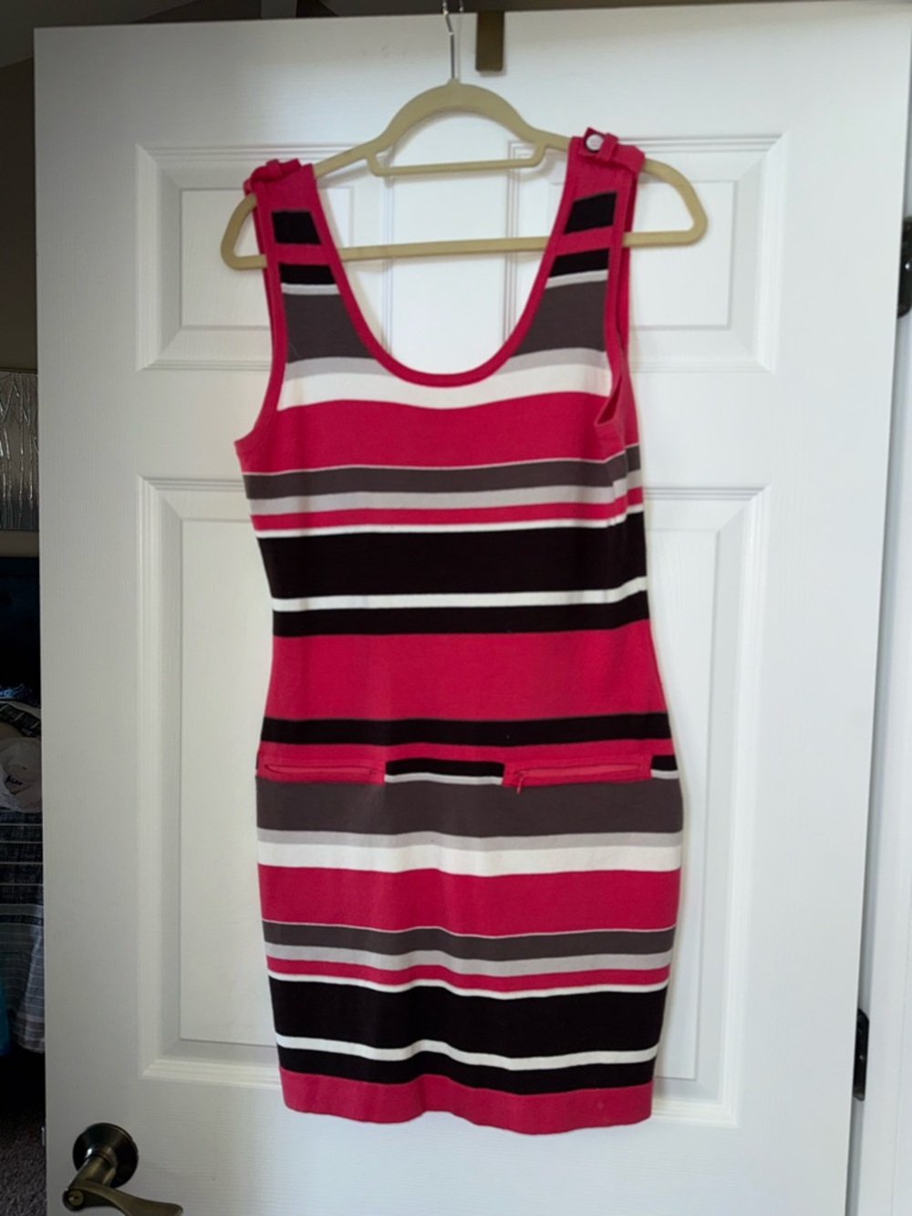 Romeo & Juliet Couture Pink Striped Sleeveless Knit Mini Dress